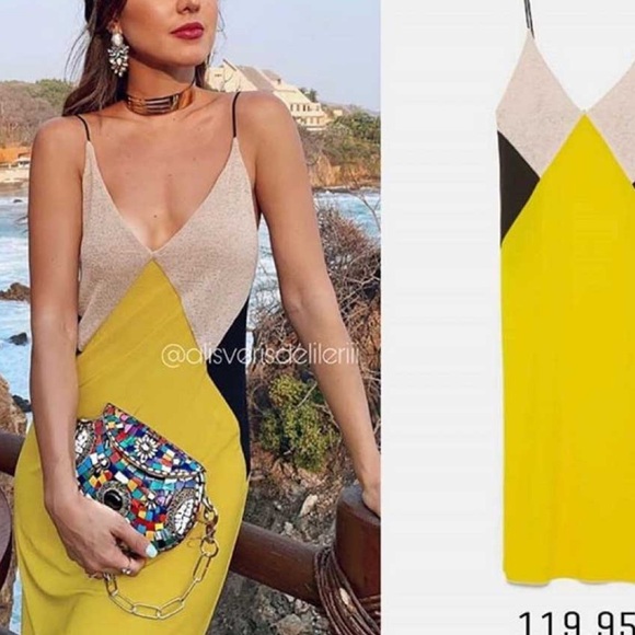 Zara Colorblock Summer Dress Size Small - Picture 3 of 6